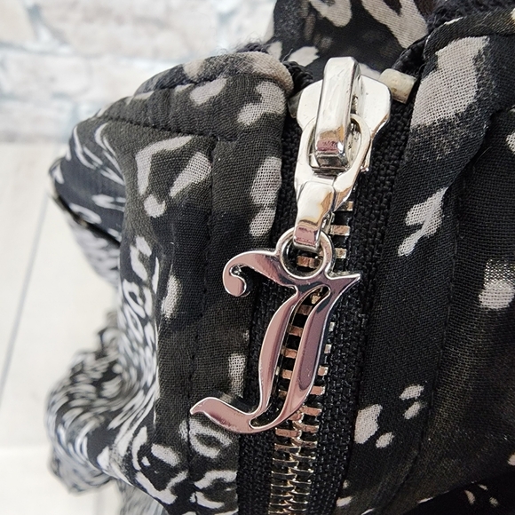 Juicy Couture Viva Luxe Zip Front Jacket Sheer Leopard Print Black Size XS - Picture 4 of 12